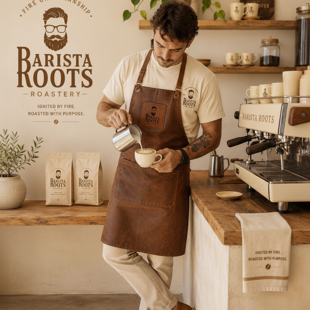 Barista Roots barista pouring latte art lifestyle shot